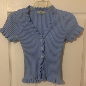 Baby Blue Ruffled Crop